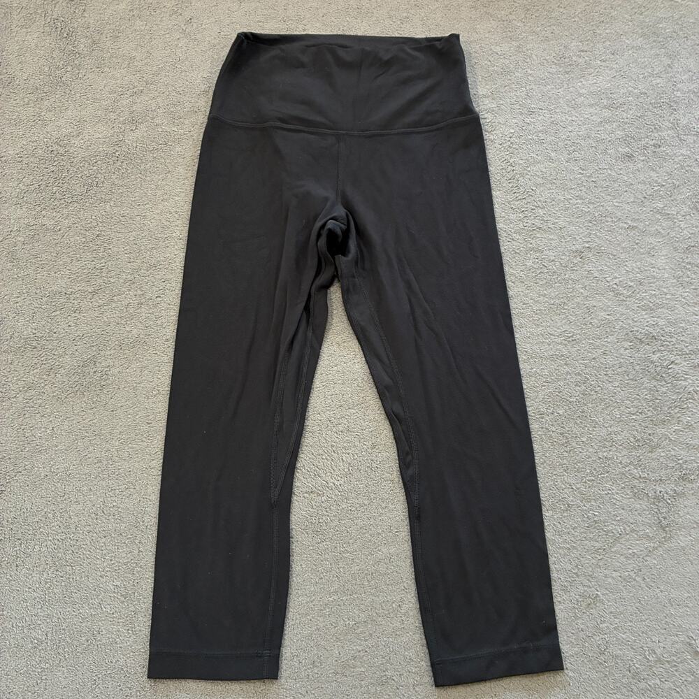 Lululemon Black Yoga Workout Align High Rise Cropped Leggings Women's Size 6
